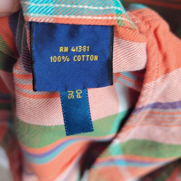 POLO RALPH LAUREN Plaid Button Down Shirt SIze L Cotton Custom Fit Colorful - Picture 8 of 9